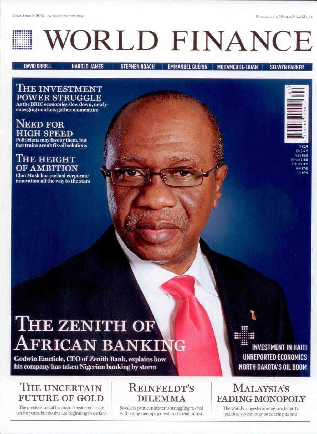 Majalah World Finance, Agustus 2013